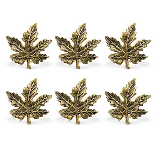 DII® Gold Maple Leaf Napkin Rings, 6ct.